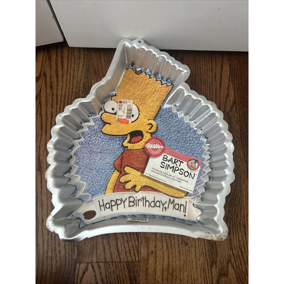 Vintage Wilton Cake Pan SIMPSONS Bart Simpson 1990 Happy Birthday, Man! Cool 90s - Picture 1 of 5